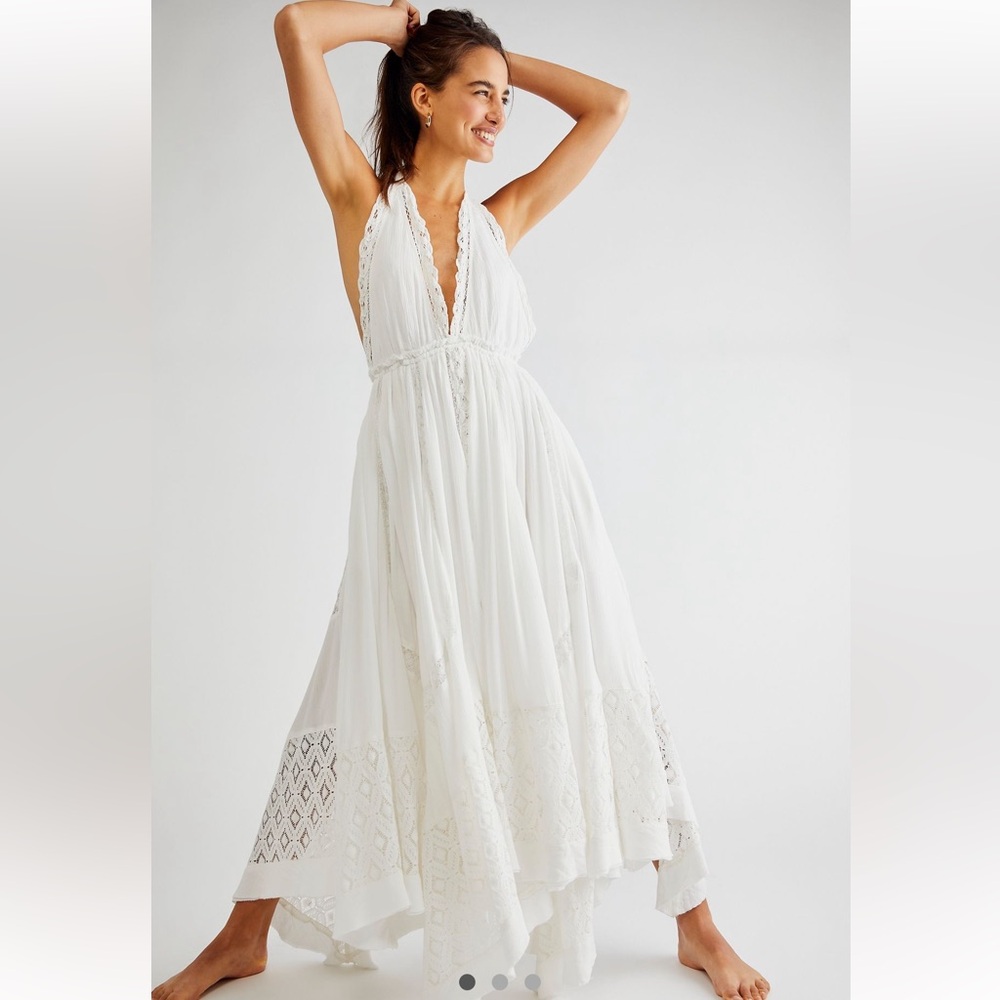 Free People White Lace Maxi Dress